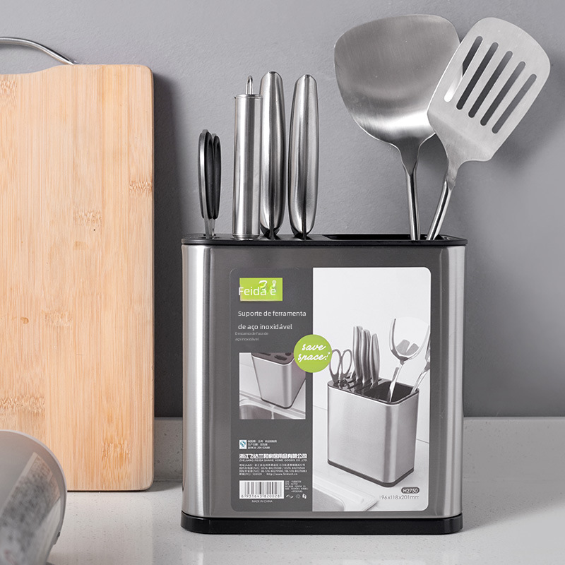 Stainless Steel Knife Holder for Kitchen Storage Wall-Mounted